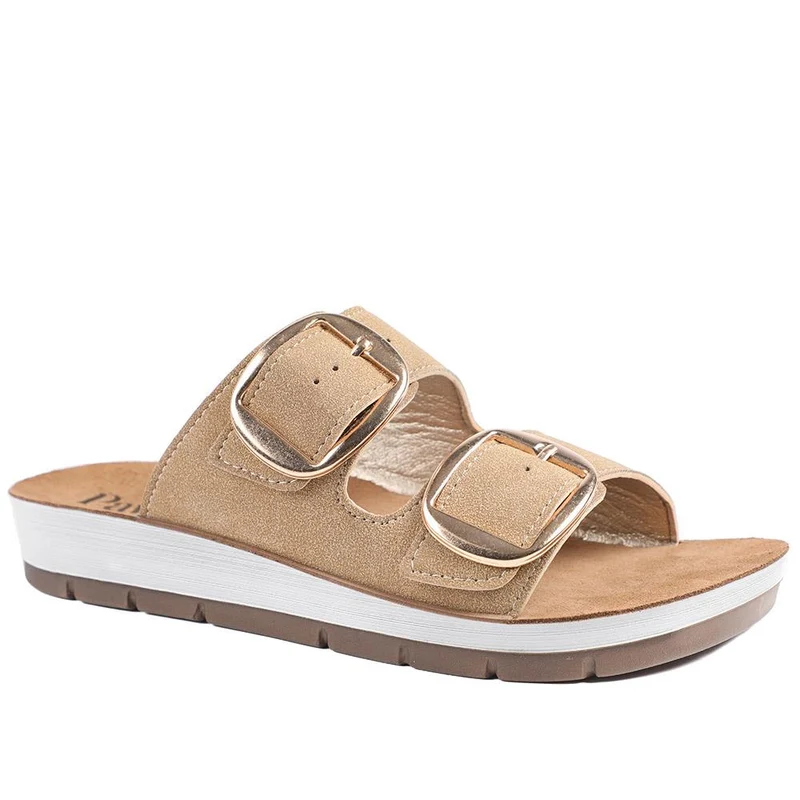 Cushioned Buckled Slip On Sandals - INB43005 / 329 126