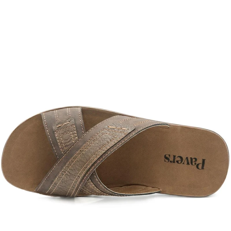 Strappy Cushioned Slip On Sandals - INB43016 / 329 217 - Brown