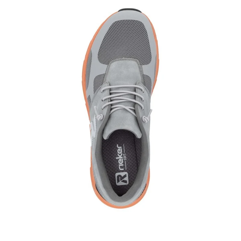 Rieker Herren-Sneaker zum Hineinschlüpfen aus Leder in Extrabreite - Grau