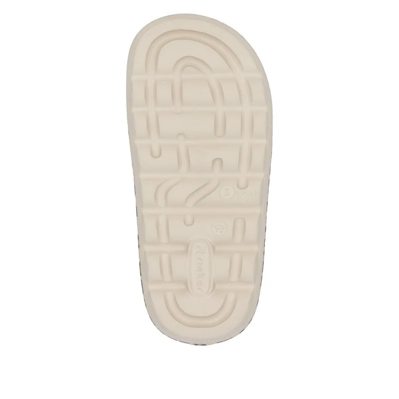 Rieker Damen Animal Print Fashion Slide - Beige