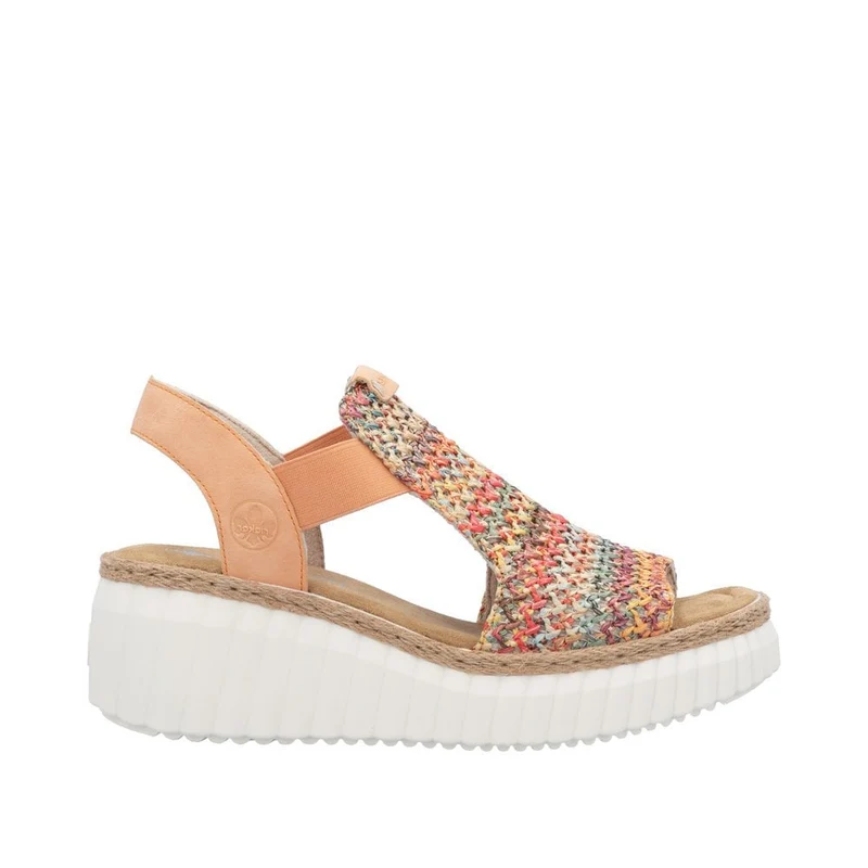 Rieker Damen Fashion Wedge Sandal - Mehrfarbig