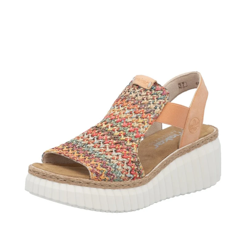 Rieker Damen Fashion Wedge Sandal - Mehrfarbig