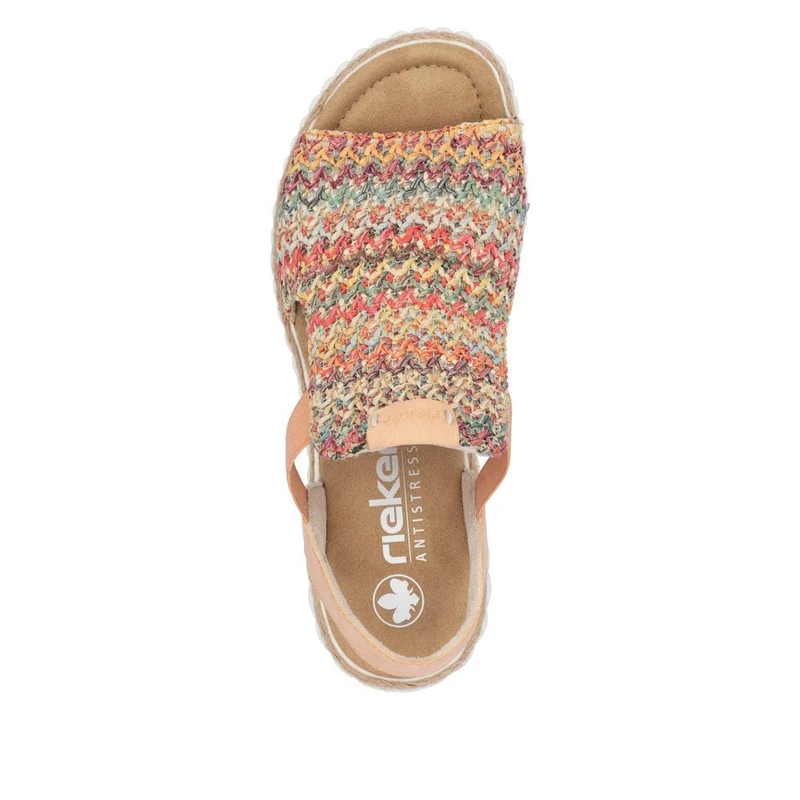 Rieker Damen Fashion Wedge Sandal - Mehrfarbig