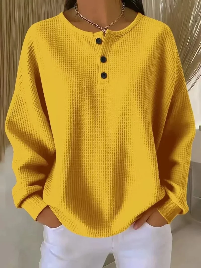 Lina | Lässiger Damen Oversized Strickpullover Mit Waffelstruktur