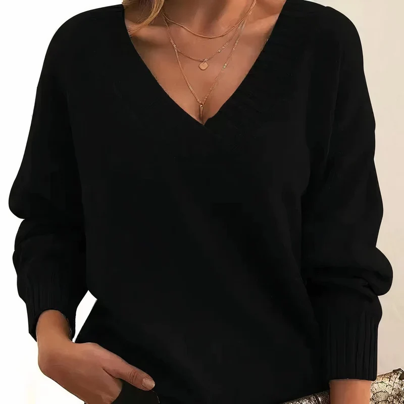 Rosie | Edler Damen V-Ausschnitt Strickpullover Mit Kaschmir-Mischung