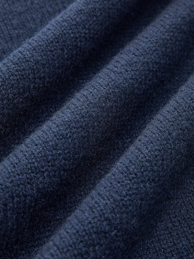 Victoria | Eleganter Damen Strickpullover Mit Denim-Kragen