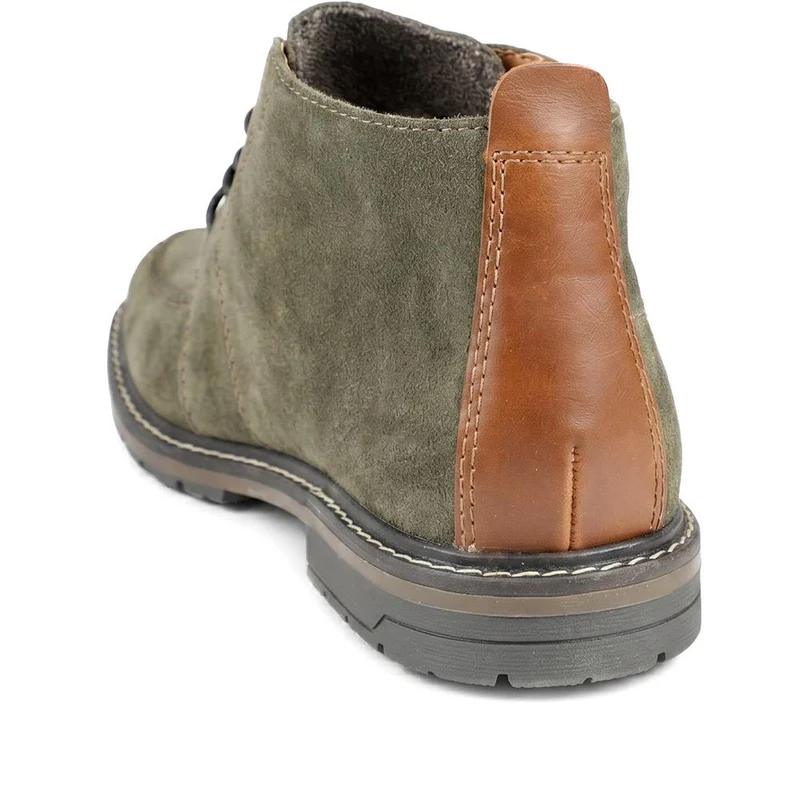 Rieker Wide Fit Suede Chukka Boots - RKR43052 / 330 225 - Khaki