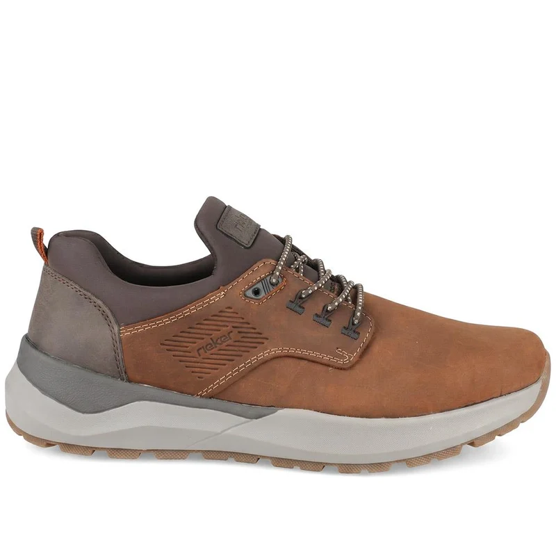 Rieker Bungee Lace Shoes With Rugged Sole - RKR43050 / 330 231 - Brown