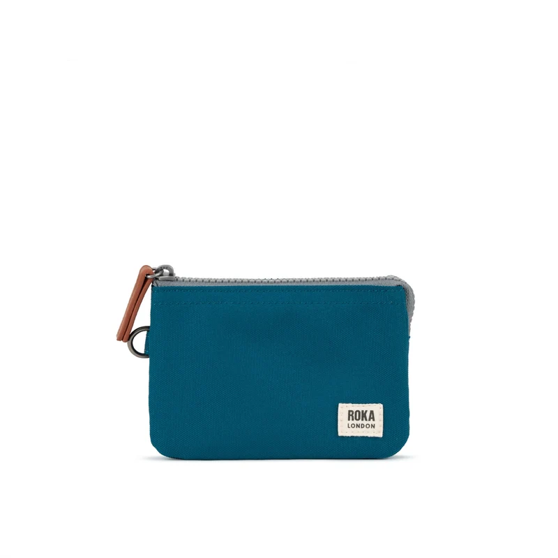 ROKA Carnaby Kleine Handtasche aus recyceltem Canvas, Saphirblau
