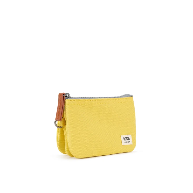 ROKA Carnaby Kleine Geldbörse aus recyceltem Canvas mit dem Aufdruck „Lemonade“