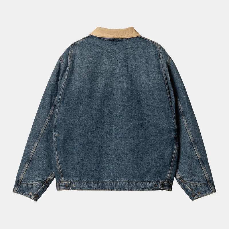 Carhartt WIP Herren OG Detroit Jacke - Blau / Dusty Hamilton Brown, abgenutzt, gewaschen