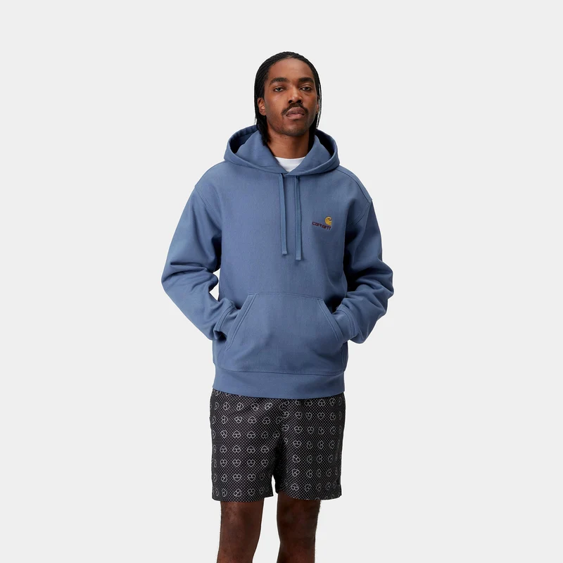 Carhartt WIP Herren American Script Hoodie - Blaue Iris