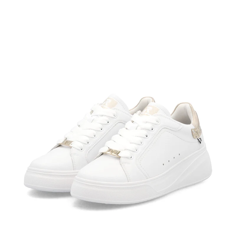 Rieker Modische Damen-Ledersneaker – Weiß