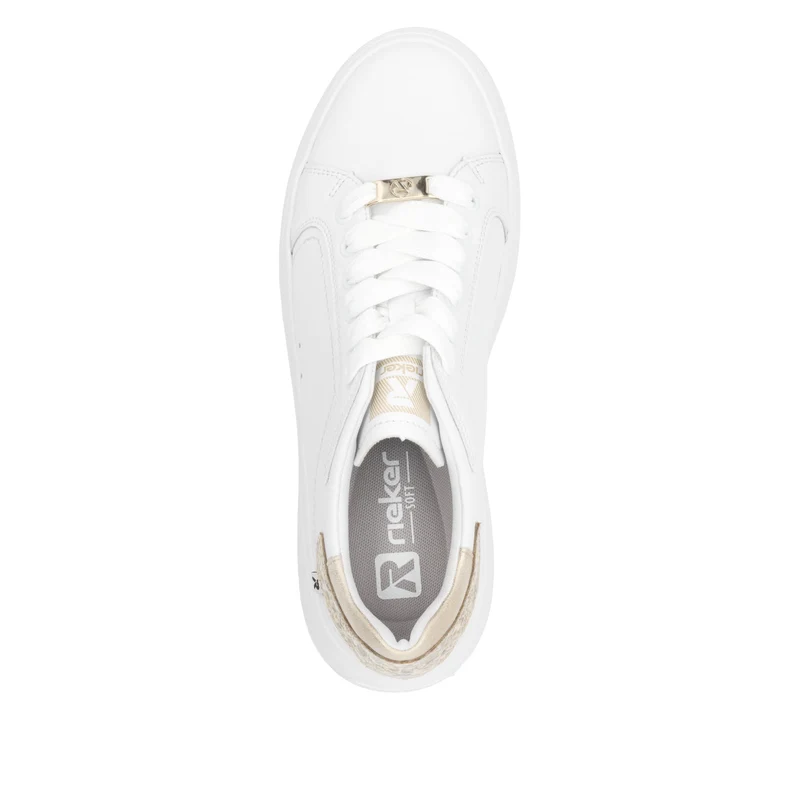 Rieker Modische Damen-Ledersneaker – Weiß