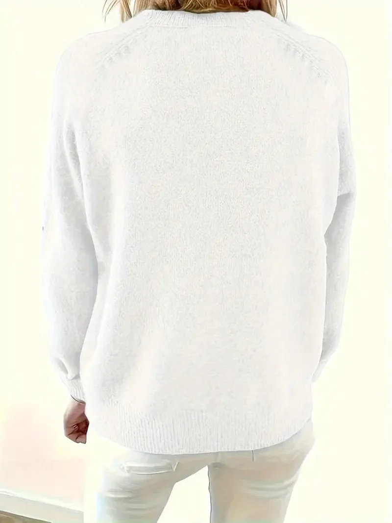 Clara | Stilvoller Strickpullover mit V-Ausschnitt und Knopfleiste