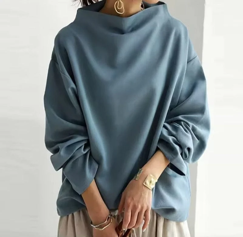 Mia | Eleganter Oversize-Strickpullover mit hohem Kragen