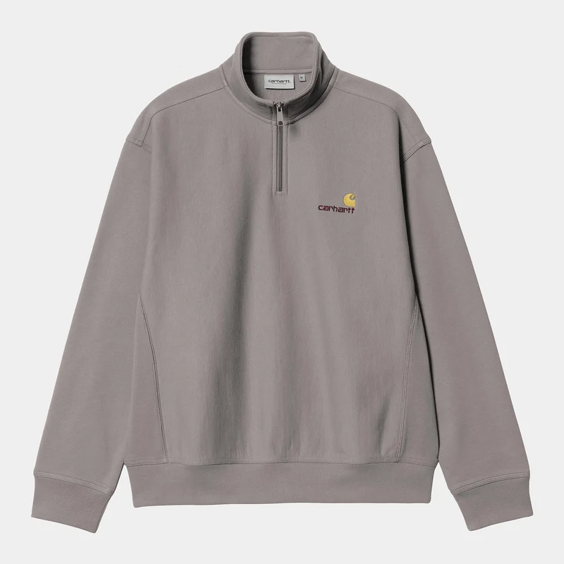 Carhartt WIP Herren Halb-Zip-Reißverschluss American Script Sweatshirt - Yosemite