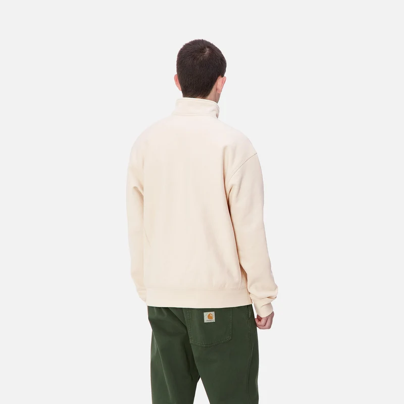 Carhartt WIP Herren Halb-Zip-Reißverschluss American Script Sweatshirt - Moonbeam