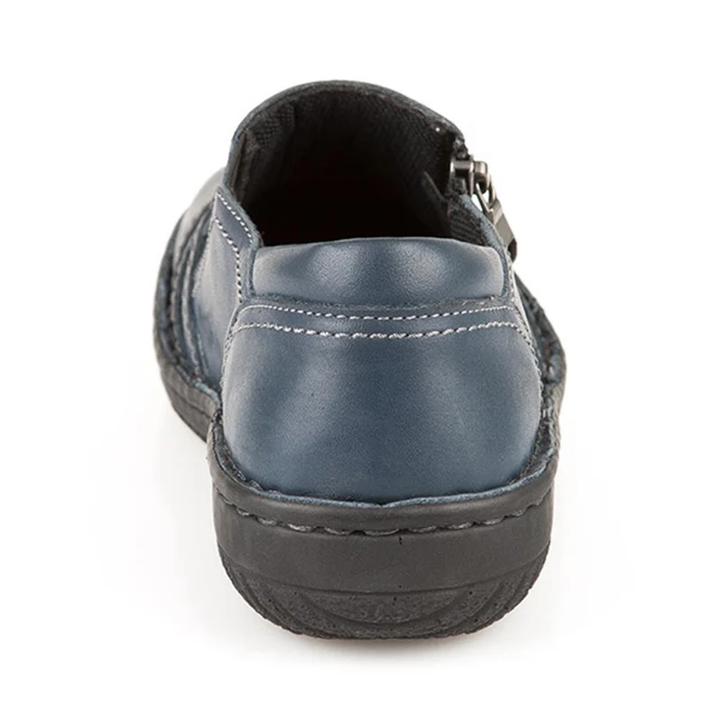 Leather Slip On Shoes for Women - HAK23014 / 308 135 - Navy