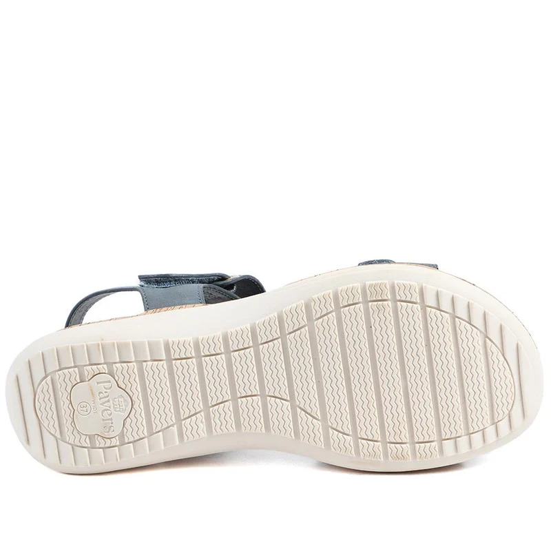 Wide Fit Adjustable Fastening Cushioned Sandals - BAIZH43042 / 329 246 - Navy