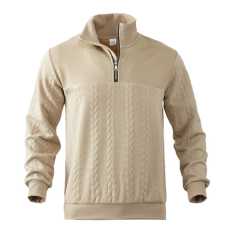 Julian | Klassischer Herren Zopfstrickpullover Mit Quarter-Zip