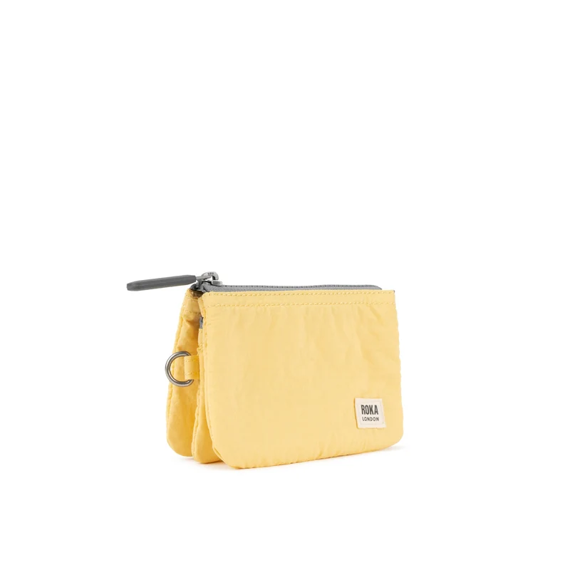ROKA Carnaby Kleine Champagnerfarbene Taslon-Geldbörse