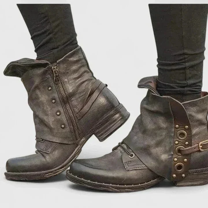Rosalind | Markante Vintage-Stiefeletten in Lederoptik
