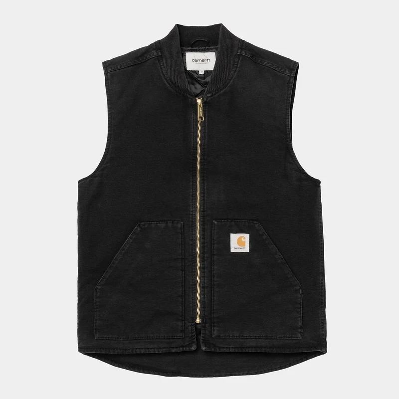 Carhartt WIP Klassische Weste für Herren - Schwarzer Stone Canvas