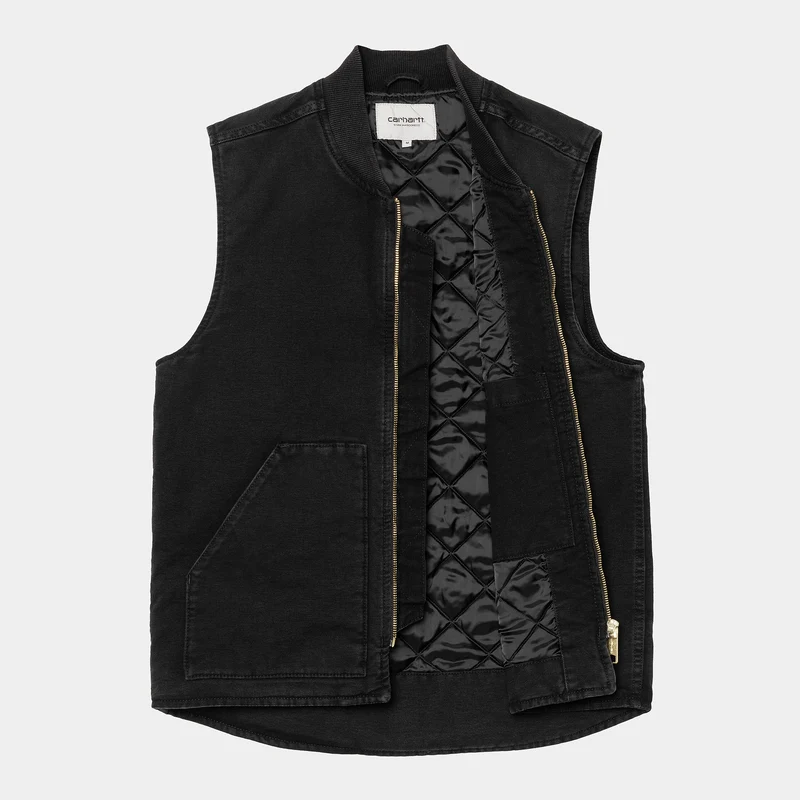 Carhartt WIP Klassische Weste für Herren - Schwarzer Stone Canvas