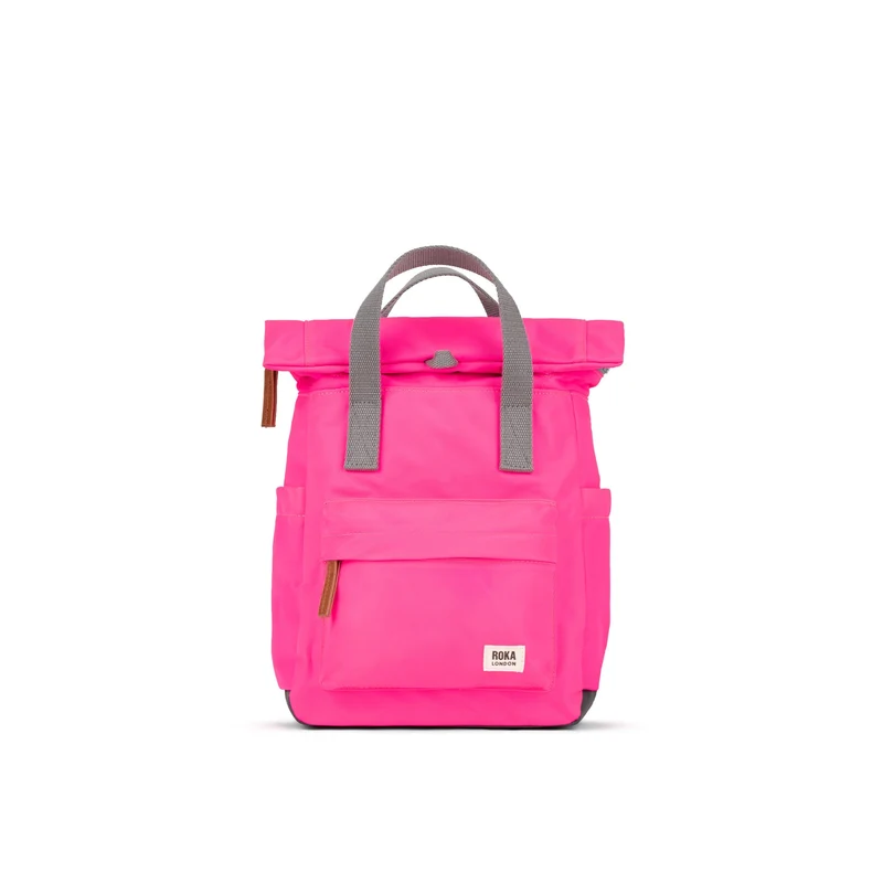 ROKA Canfield B Neon Pink Kleine Tasche aus recyceltem Nylon