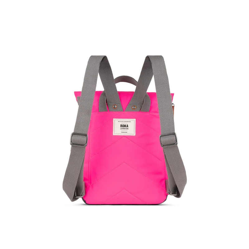 ROKA Canfield B Neon Pink Kleine Tasche aus recyceltem Nylon