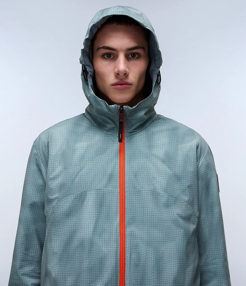 Napapijri Herren-Kurzjacke mit Tartuca-Print – Grün