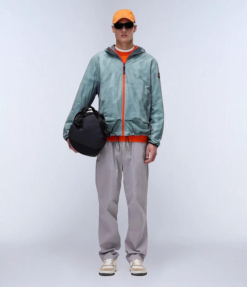Napapijri Herren-Kurzjacke mit Tartuca-Print – Grün