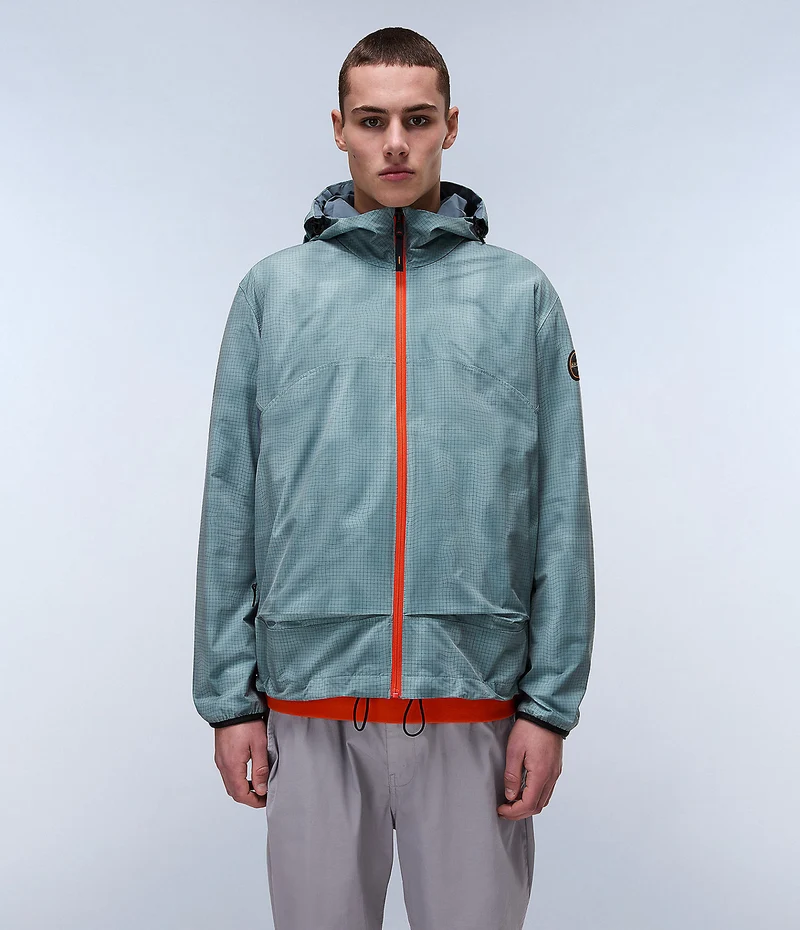 Napapijri Herren-Kurzjacke mit Tartuca-Print – Grün