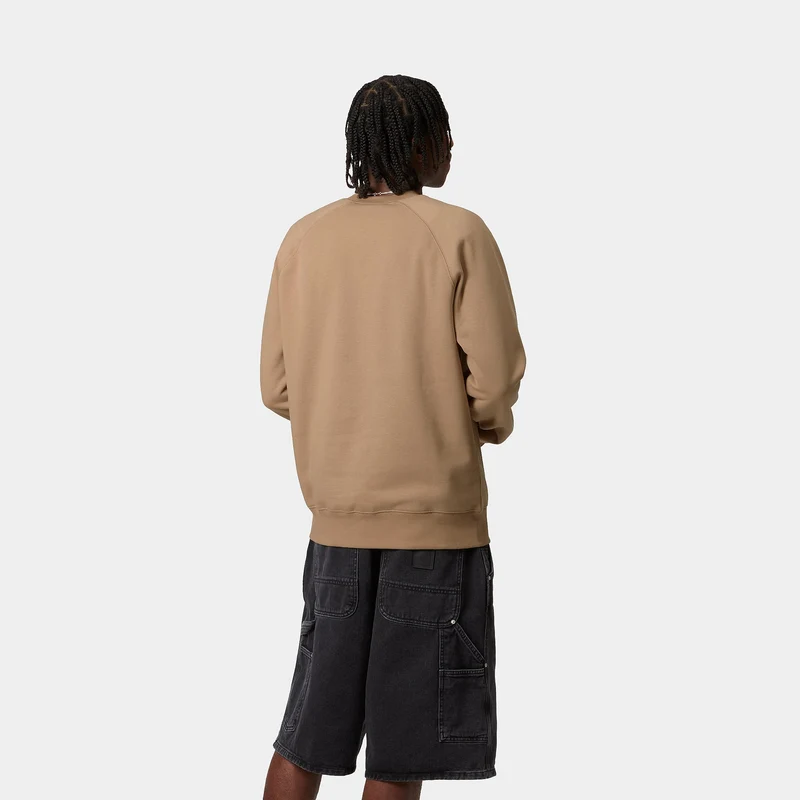 Carhartt WIP Herren Chase Sweat Top - Dusty Hamilton Brown