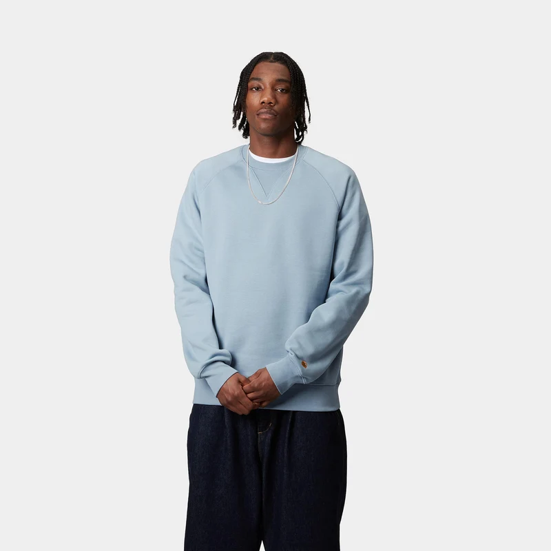 Carhartt WIP Herren Chase Sweat Top - Frosted Blue