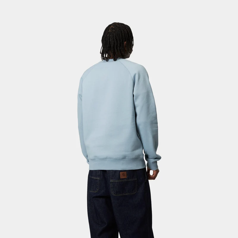 Carhartt WIP Herren Chase Sweat Top - Frosted Blue