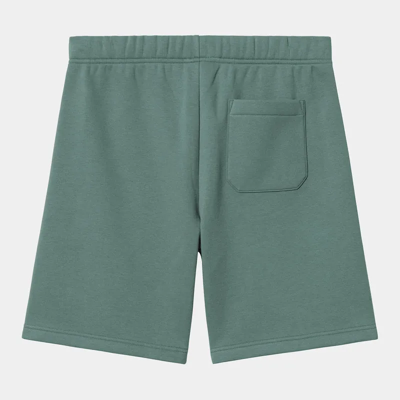 Carhartt WIP Herren Chase Sweat Shorts - Silber Kiefer / Gold