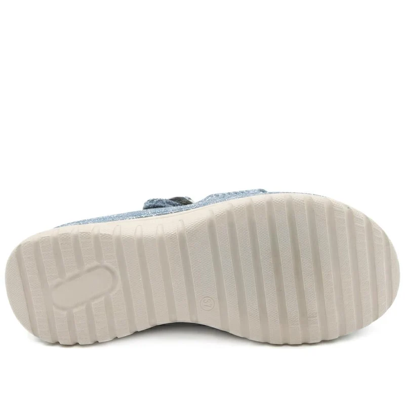 Cross Strap Toe Post Sandals - BRK43044 / 329 145 - Denim