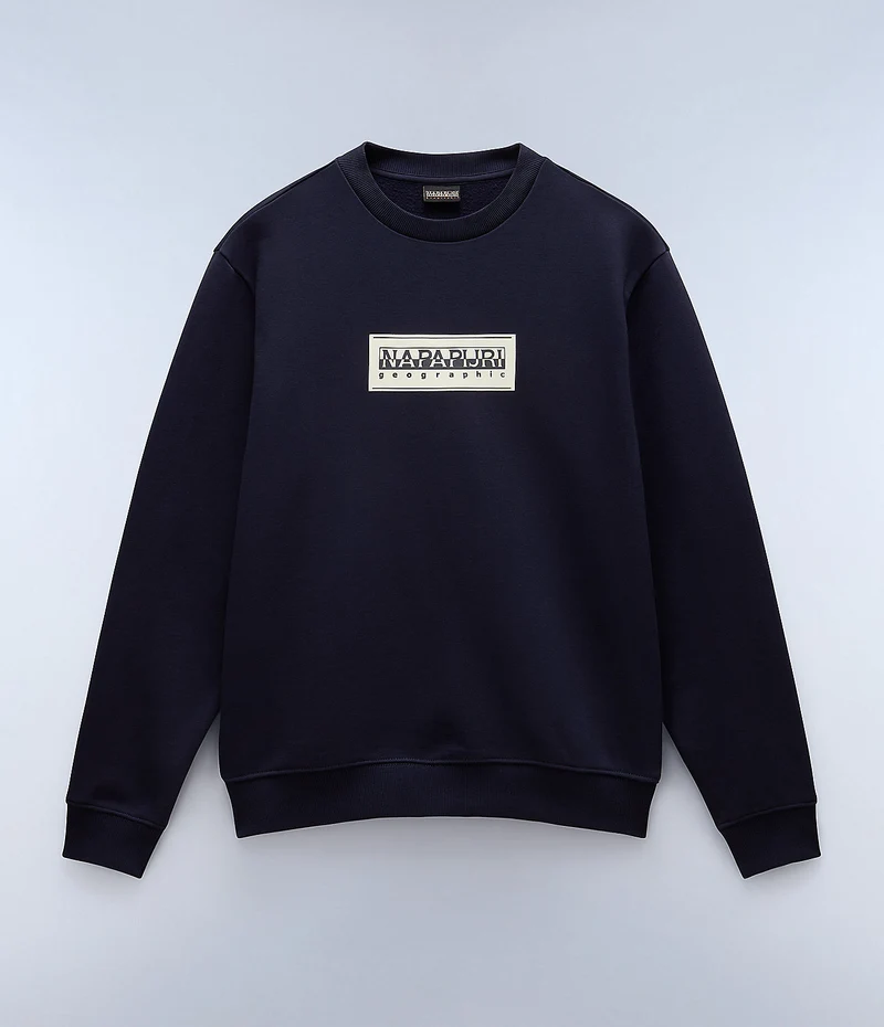 Napapijri Herren-Sweatshirt mit Box-Logo – Marineblau