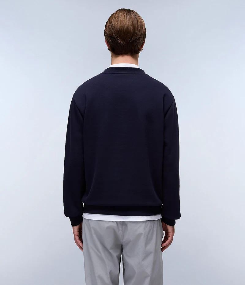 Napapijri Herren-Sweatshirt mit Box-Logo – Marineblau