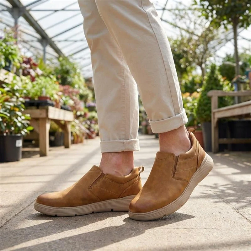 Casual Leather Slip-On Shoes - RISI41000 / 326 954 - Tan