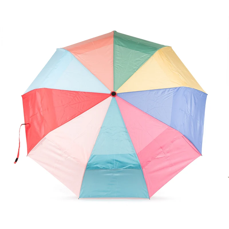 ROKA Waterloo Regenschirm aus recyceltem Nylon in leuchtendem Regenbogen