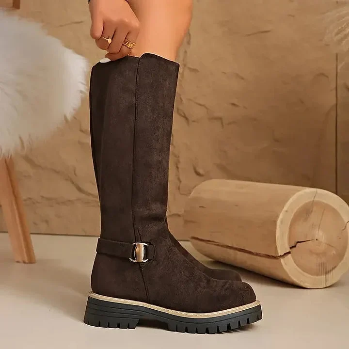 Valerie | Elegante kniehohe Stiefel mit stilvollen Schnallendetails