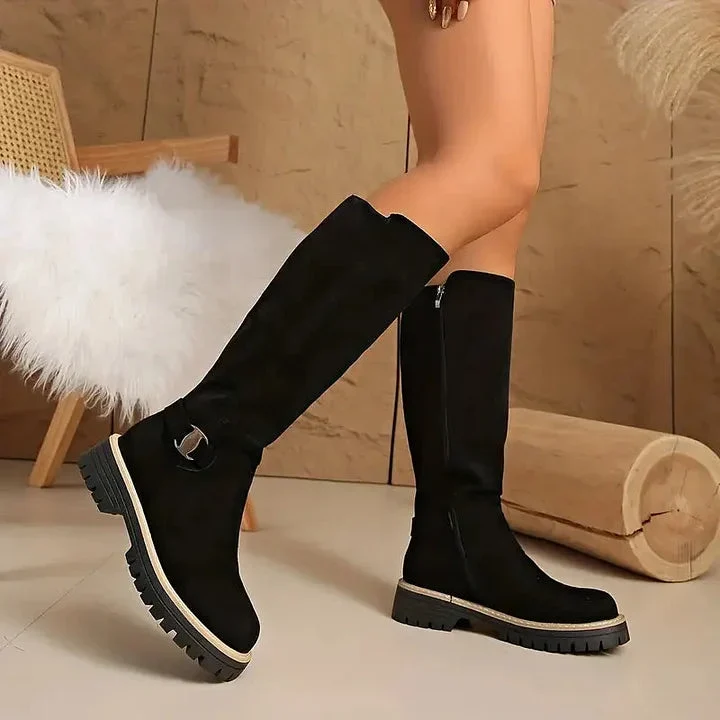 Valerie | Elegante kniehohe Stiefel mit stilvollen Schnallendetails