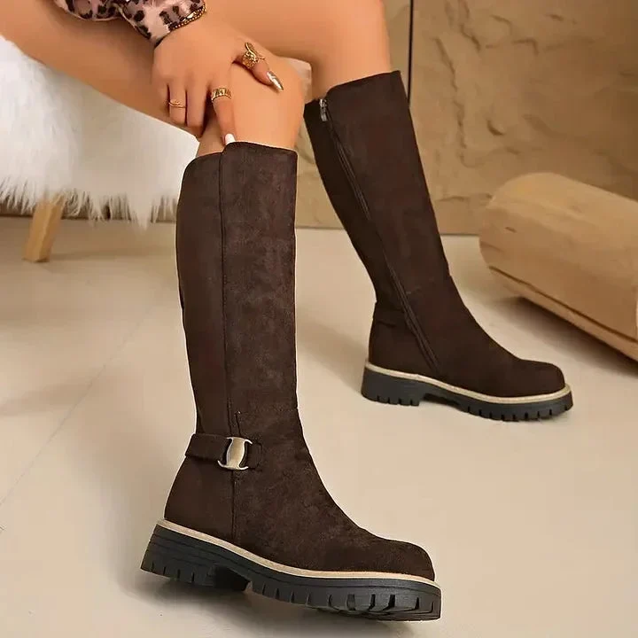 Valerie | Elegante kniehohe Stiefel mit stilvollen Schnallendetails