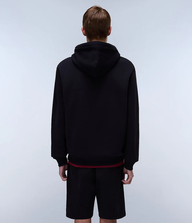 Napapijri Herren-Hoodie mit Box-Logo – Schwarz