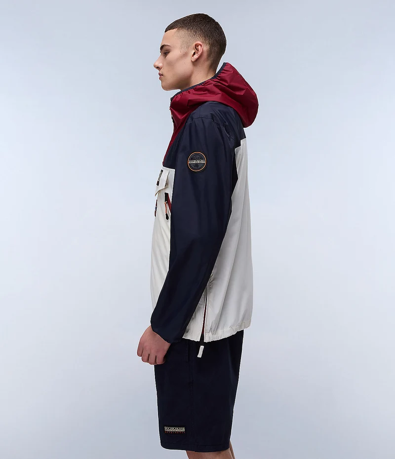 Napapijri Herren-Anorakjacke aus Ripstop-Gewebe (Regenwald-Optik) – Weiß