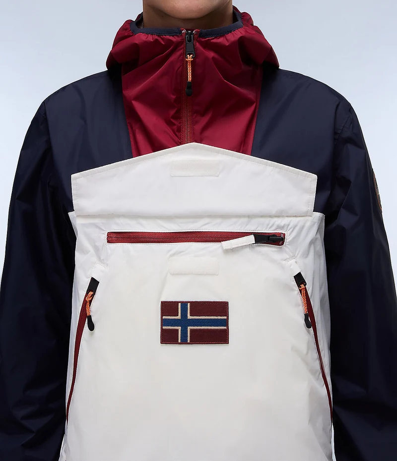 Napapijri Herren-Anorakjacke aus Ripstop-Gewebe (Regenwald-Optik) – Weiß