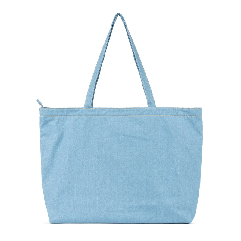 ROKA Große Tasche aus recycelter Baumwolle „Portobello N“ – Hell gewaschener Denim